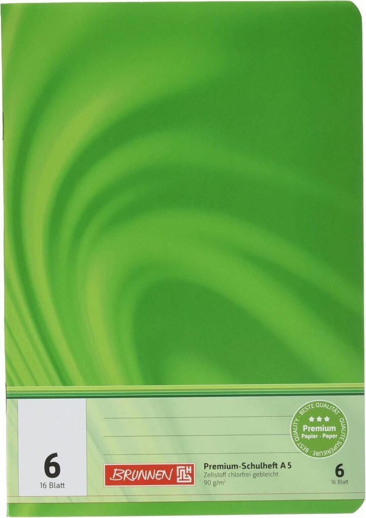Brunnen 104570602 Exercise Book A5 Vivendi 16 sheets blank with lined page