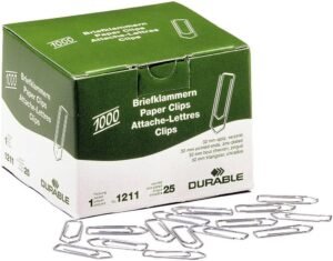 Durable paper clips 32 mm 1000 paper clips galvanized 121125