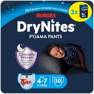 HUGGIES DryNites absorbent night diapers for bedwetting for boys 4 7 years 17 30 kg 3 x 10 pieces 30 diaper pants diaper pants diaper briefs