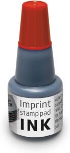 Imprint Refill Ink 7711 for Imprint Hand Stamp Pads 9071M 9072M 9073M – 1 refill bottle 24ml capacity red water based stamp ink
