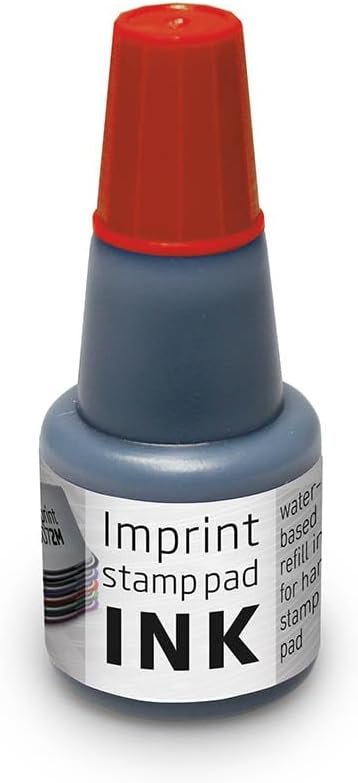 Imprint Refill Ink 7711 for Imprint Hand Stamp Pads 9071M 9072M 9073M – 1 refill bottle 24ml capacity red water based stamp ink