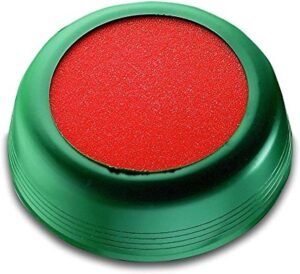 Laufer 69234 Moistener for moistening envelopes or stamps round O 8.5 cm flexible green cover orange sponge
