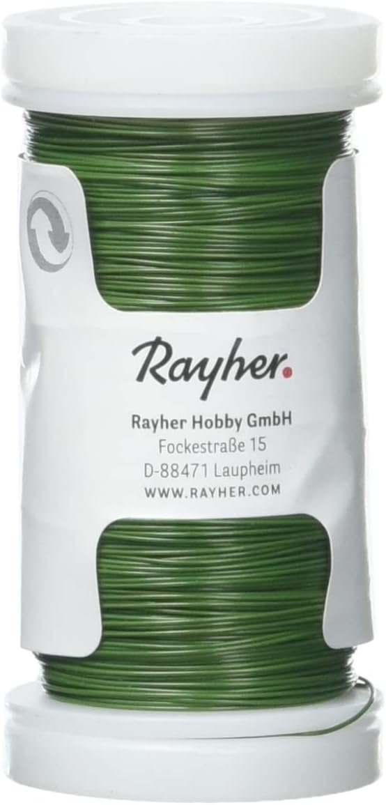 RAYHER HOBBY Rayher 2400113 Floral wire green lacquered 0.35 mm o 100 m reel